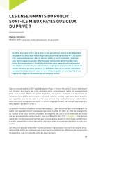 Education & Formation : Les enseignants : professionnalisation, carrières et conditions de travail. Chap. 2, Les enseignants du public sont-ils mieux payés que ceux du privé ? / Marion Defresne | DEFRESNE, Marion. Auteur