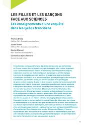 Education & Formations : L'égalité entre les filles et les garçons, entre les femmes et les hommes, dans le système éducatif : Volume 2 – suite du n° 96.- n° 97, sept. 2018. article 1, Les filles et les garçons face aux sciences : les enseignements d’une enquête dans les lycées franciliens / Thomas Breda, Julien Grenet, Marion Monnet, Clémentine Van Effenterre | BREDA, Thomas . Auteur