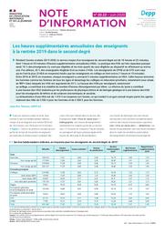 Les heures supplémentaires annualisées des enseignants à la rentrée 2019 dans le second degré / Jean-Eric Thomas | THOMAS, Jean-Eric. Auteur