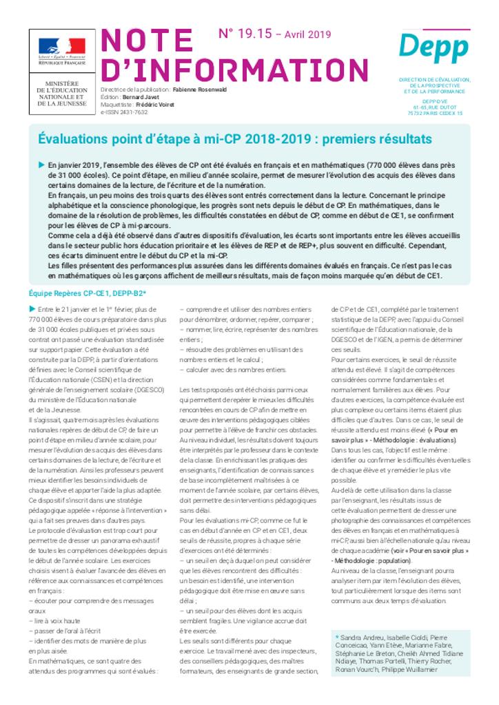 Evaluations Point D Etape A Mi Cp 18 19 Premiers Resultats Equipe Reperes Cp Ce1 Detail Evaluations Point D Etape A Mi Cp 18 19 Premiers Resultats Equipe Reperes Cp Ce1 Detail