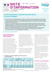 Près de 26 000 élèves scolarisés dans des classes à horaires aménagés / Anissa Ayoub, Sylvain Maugis | AYOUB, Anissa. Auteur