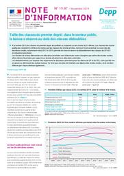 Taille des classes du premier degré : dans le secteur public, la baisse s’observe au-delà des classes dédoublées / Franck Evain | EVAIN, Franck. Auteur