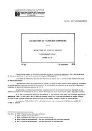 Les sections de techniciens supérieurs : répartition des effectifs d'élèves : enseignement public, année 1969-70 / Ministère de l'éducation nationale. Direction chargée de la prévision | France. Ministère de l'éducation nationale (MEN). Direction chargée de la prévision (DIPRE)