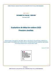 Evaluations de début de sixième 2020 : premiers résultats / Sandra Andreu, Linda, Anaïs Bret, Reinato dos Santos, Hélène Durand de Monestrol, Karine Lambert, Aïcha M’Bafoumou, Vincent Paillet, Thierry Rocher, Guillaume Rue, Jean-Fabrice Stachowiak, Roban Vourc’h, Philippe Wuillamier | ANDREU, Sandra. Auteur