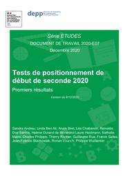 Tests de positionnement de début de seconde 2020 : premiers résultats / Sandra Andreu, Linda Ben Ali, Anaïs Bret, Léa Chabanon, Reinaldo Dos Santos, Helene Durand de Monestrol Laure Heidmann, Nathalie Marin, Charles Philippe, Thierry Rocher, Guillaume Rue, Franck Salles, Jean-Fabrice Stachowiak, Ronan Vourc’h, Philippe Wuillamier | ANDREU, Sandra. Auteur