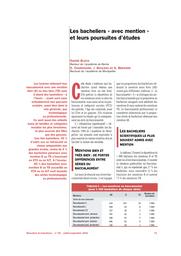 Education & Formations : 60 : juillet-septembre 2001. Chap. 6, Les bacheliers avec mention et leurs poursuites d'études / Daniel Bloch, Dominique Chamonard, J. Boulenc et A. Bernard | BLOCH, Daniel. Auteur