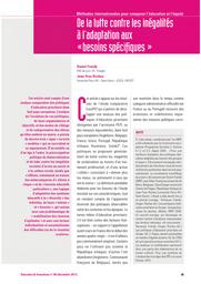 Education & Formations : Méthodes internationales pour comparer l'éducation et l'équité : n° 80. Chap. 9, De la lutte contre les inégalités à l'adaptation aux «besoins spécifiques » / Daniel Frandji, Jean-Yves Rochex | FRANDJI, Daniel. Auteur