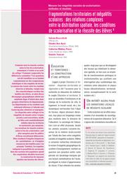 Éducation & formations : Mesurer les inégalités sociales de scolarisation : méthodes et résultats : projections à l'horizon 2015 : n° 74 [avril 2007]. Chap. 4, Fragmentations territoriales et inégalités scolaires : des relations complexes entre la distribution spatiale, les conditions de scolarisation et la réussite des élèves / Sylvain Broccolichi, Choukri Ben-Ayed, Catherine Mathey-Pierre, Danièle Trancart | BROCCOLICHI, Sylvain. Auteur