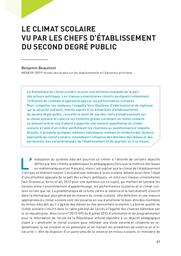 Education Formations Climat Scolaire Et Bien Etre A L Ecole N 88 89 Dec 2015 Article 03 Le Climat Scolaire Vu Par Les Chefs D Etablissement Du Second Degre Public Benjamin Beaumont Detail