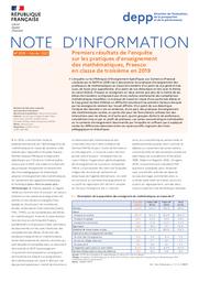 Premiers résultats de l’enquête sur les pratiques d’enseignement des mathématiques, Praesco en classe de troisième en 2019 / Sylvie Coppé, Brigitte Grugeon-Allys, Julie Horoks, Julia Pilet, Anaëlle Solnon, Christelle Raffaëlli, Axelle Charpentier | COPPE, Sylvie . Auteur