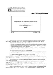 Les boursiers des enseignements supérieurs : Situation des effectifs 1969-70 / Ministère de l'éducation nationale. Direction chargée de la prévision. Service central des statistiques et sondages | France. Ministère de l'éducation nationale (MEN). Direction chargée de la prévision (DIPRE). Service central des statistiques et sondages (SCSS)