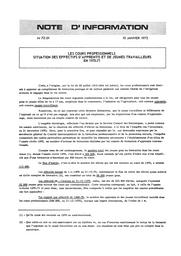Les cours professionnels : situation des effectifs d'apprentis et de jeunes travailleurs en 1970-71 / Ministère de l'éducation nationale. Service central des statistiques | France. Ministère de l'éducation nationale (MEN). Service central des statistiques (SCS)