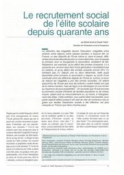 Education & Formations : n° 41 - juin 1995. Article 1, Le recrutement social de l'élite scolaire depuis quarante ans / Michel Euriat et Claude Thélot | THELOT, Claude. Auteur