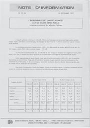 L'enseignement des langues vivantes dans le second degré public : situation et évolution des effectifs d'élèves / Ministère de l'éducation nationale. Direction chargée de la prévision | France. Ministère de l'éducation nationale (MEN). Direction chargée de la prévision (DIPRE). Service central des statistiques et sondages (SCSS)