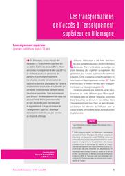 Education & Formations : Le thème : L’enseignement supérieur grandes évolutions depuis 15 ans : n° 67 mars 2004. article 07, Les transformations de l’accès à l’enseignement supérieur en Allemagne / Joachim Haas | HAAS, Joachim. Auteur