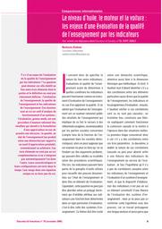 Éducation & formations : Comparaisons internationales : n° 78 [novembre 2008]. article 01, Le niveau d'huile, le moteur et la voiture : les enjeux dune évaluation de la qualité de l'enseignement par les indicateurs / Norberto Bottani | BOTTANI, Norberto. Auteur