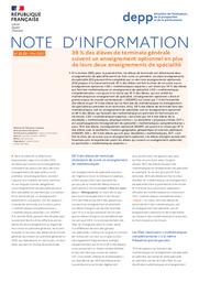 39 % des élèves de terminale générale suivent un enseignement optionnel en plus de leurs deux enseignements de spécialité / Laurence Dauphin | DAUPHIN, Laurence. Auteur