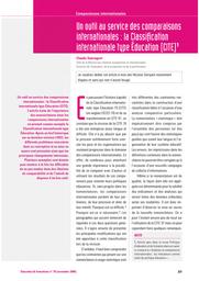 Éducation & formations : Comparaisons internationales : n° 78 [novembre 2008]. article 16, Un outil au service des comparaisons internationales : la Classification internationale type Éducation [CITE] / Claude Sauvageot | SAUVAGEOT, Claude. Auteur