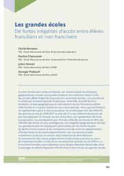 Education & Formations : Les territoires de l'éducation : des approches nouvelles, des enjeux renouvelés : numéro 102 juin 2021. article 16, Les grandes écoles : de fortes inégalités d’accès entre élèves franciliens et non franciliens / Cécile Bonneau, Pauline Charousset, Julien Grenet, Georgia Thebault | BONNEAU, Cécile. Auteur