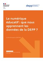 Le numérique éducatif : que nous apprennent les données de la DEPP ? / Laurène Bocognano | BOCOGNANO , Laurène . Auteur