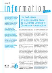 Les évaluations en lecture dans le cadre de la journée Défense et Citoyenneté : année 2010 / Fanny De La Haye, Jean-Émile Gombert, Jean-Philippe Rivière et Thierry Rocher | ROCHER, Thierry. Auteur