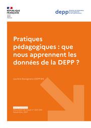 Pratiques pédagogiques : que nous apprennent les données de la DEPP ? / Laurène Bocognano | BOCOGNANO , Laurène . Auteur