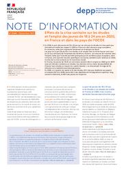 Effets de la crise sanitaire sur les études et l’emploi des jeunes de 18 à 24 ans en 2020, en France et dans les pays de l’OCDE / Pascale Poulet-Coulibando, Luc Masson | POULET-COULIBANDO, Pascale. Auteur