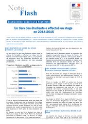 Un tiers des étudiants a suivi un stage en 2014-2015 / Ronan Vourc'h | VOURC'H, Ronan. Auteur