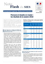 Parcours et réussite en master : les résultats de la session 2016 / Isabelle Maetz | MAETZ, Isabelle. Auteur