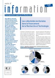 Les collectivités territoriales dans le financement de la Recherche et Technologie / Claudette-Vincent Nisslé et Laurent Perrain | PERRAIN, Laurent. Auteur