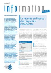 La réussite en licence : des disparités importantes / Pauline Girardot, Danielle Prouteau, Claire Teissier et Magda Tomasini | TEISSIER, Claire. Auteur