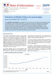 Prévisions d'effectifs d'élèves du second degré pour les années 2017 et 2018 / Nicolas Miconnet | MICONNET, Nicolas. Auteur