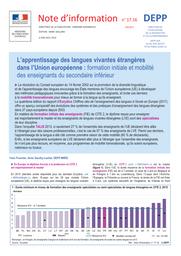 L'apprentissage des langues vivantes étrangères dans l'Union européenne : formation initiale et mobilité des enseignants du secondaire inférieur / Yann Fournier et Anne Gaudry-Lachet | FOURNIER, Yann. Auteur