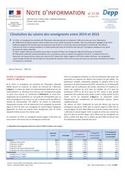 L'évolution du salaire des enseignants entre 2014 et 2015 / Marion Desfresne | DEFRESNE, Marion. Auteur