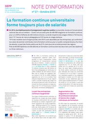 La formation continue universitaire forme toujours plus de salariés / Joelle Grille | GRILLE, Joëlle. Auteur