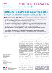 TIMSS 2015 mathématiques et sciences : évaluation internationale des élèves de CM1 / Marc Colmant, Marion Le Cam | COLMANT, Marc. Auteur