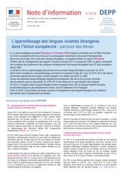 L 'apprentissage des langues vivantes étrangères dans l'Union européenne : parcours des élèves / Yann Fournier, Anne Gaudry-Lachet | FOURNIER, Yann. Auteur