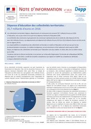 Dépense d'éducation des collectivités territoriales : 35,7 milliards d'euros en 2016 / Aline Landreau | LANDREAU-MASCARO, Aline. Auteur