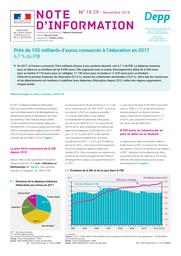 Près de 155 milliards d’euros consacrés à l’éducation en 2017 : 6,7 % du PIB / Mélanie Drégoir, Aline Landreau | DREGOIR, Mélanie. Auteur