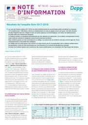 Résultats de l’enquête Sivis 2017-2018 / Hélène Fréchou | FRECHOU, Hélène. Auteur