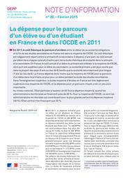 La dépense pour le parcours d'un élève ou d'un étudiant en France et dans l'OCDE en 2011 / Marguerite Rudolf | RUDOLF, Marguerite. Auteur