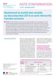 Seulement la moitié des recalés au baccalauréat 2013 se sont réinscrits l'année suivante / Nicolas Miconnet | MICONNET, Nicolas. Auteur