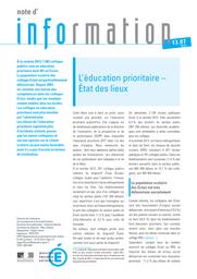 L'éducation prioritaire : État des lieux / Alexia Stéfanou | STEFANOU, Alexia. Auteur