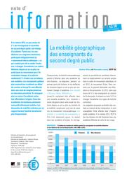 La mobilité géographique des enseignants du second degré public / Solène Hilary et Alexandra Louvet | LOUVET, Alexandra. Auteur