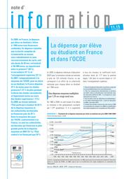 La dépense par élève ou étudiant en France et dans l'OCDE / Jean-Pierre Dalous, Martine Jeljoul et Marguerite Rudolf | JELJOUL, Martine. Auteur