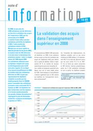 La validation des acquis dans l'enseignement supérieur en 2008 / Annie Le Roux | LE ROUX, Annie. Auteur