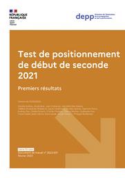 Test de positionnement de début de seconde 2021 : Premiers résultats / Sandra Andreu, Anaïs Bret, Léa Chabanon, Reinaldo Dos Santos, Hélène Durand de Monestrol, Laure Heidmann, Aurélie Lacroix, Nathalie Marin, Audrey Paul, Élodie Persem, Charles Philippe, Thierry Rocher, Guillaume Rue, Franck Salles, Jean-Fabrice Stachowiak, Ronan Vourc'h, Philippe Wuillamier | ANDREU, Sandra. Auteur