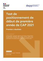 Test de positionnement de début de première année de CAP 2021 : Premiers résultats / Sandra Andreu, Anaïs Bret, Reinaldo Dos Santos, Hélène Durand de Monestrol, Marianne Fabre, Aurélie Lacroix, Audrey Paul, Thierry Rocher, Guillaume Rue, Franck Salles, Virginie Sathicq, Jean-Fabrice Stachowiak, Ronan Vourc'h, Philippe Wuillamier | ANDREU, Sandra. Auteur