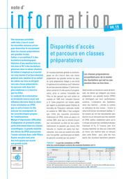 Disparités d'accès et parcours en classes préparatoires / Sylvie Lemaire | LEMAIRE, Sylvie. Auteur