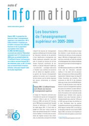 Les boursiers de l'enseignement supérieur en 2005-2006 / Jérôme Fabre | FABRE, Jérôme. Auteur